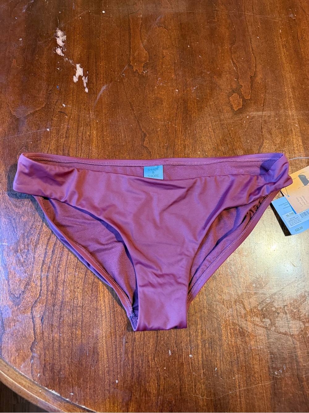 Shade & Shore Women's Burgundy Red Bikini Bottom‎ Low rise Full Coverage